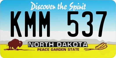 ND license plate KMM537