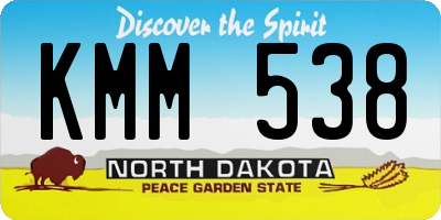ND license plate KMM538