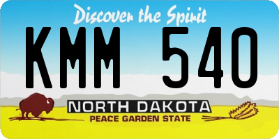 ND license plate KMM540