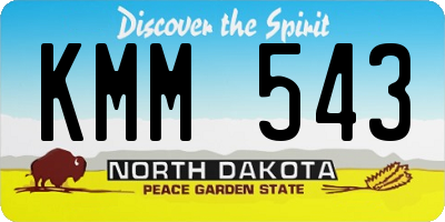 ND license plate KMM543