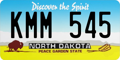 ND license plate KMM545