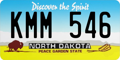 ND license plate KMM546
