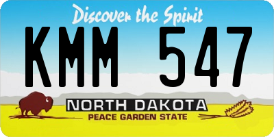 ND license plate KMM547