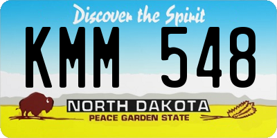 ND license plate KMM548