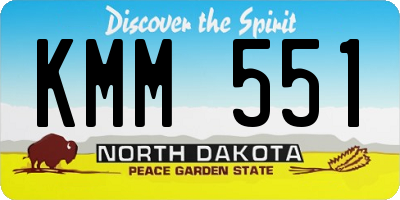 ND license plate KMM551