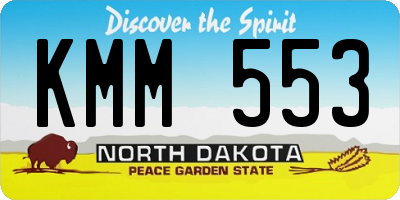 ND license plate KMM553
