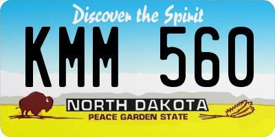 ND license plate KMM560
