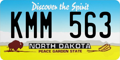 ND license plate KMM563
