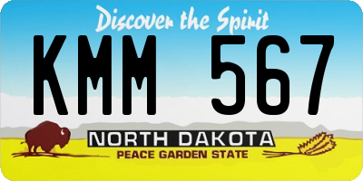 ND license plate KMM567