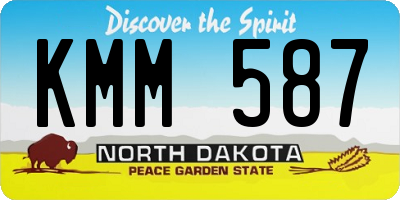 ND license plate KMM587