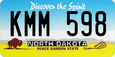 ND license plate KMM598