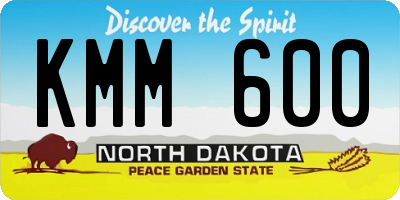 ND license plate KMM600