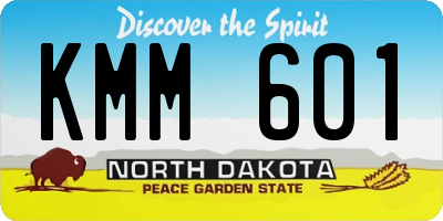 ND license plate KMM601