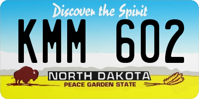 ND license plate KMM602