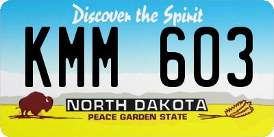 ND license plate KMM603