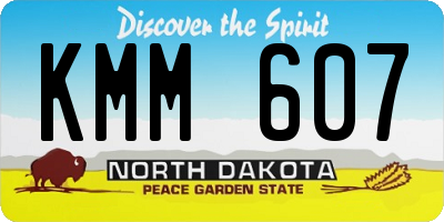 ND license plate KMM607