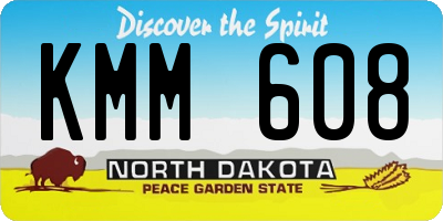 ND license plate KMM608