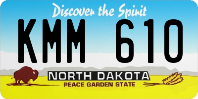 ND license plate KMM610