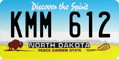 ND license plate KMM612