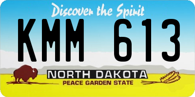 ND license plate KMM613