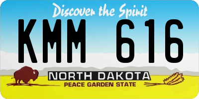ND license plate KMM616