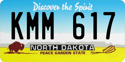 ND license plate KMM617