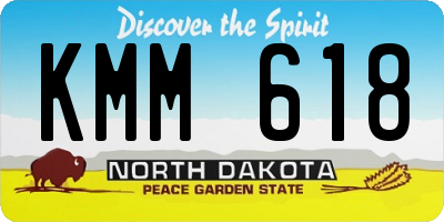 ND license plate KMM618
