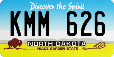 ND license plate KMM626