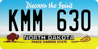 ND license plate KMM630