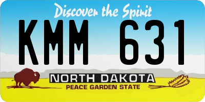 ND license plate KMM631