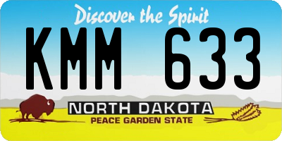 ND license plate KMM633