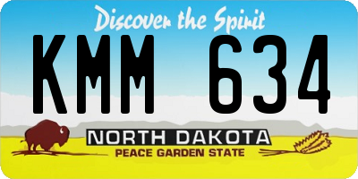 ND license plate KMM634