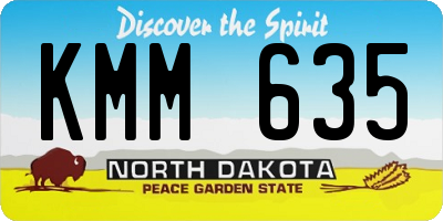 ND license plate KMM635