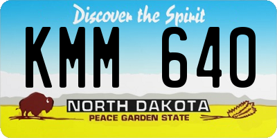 ND license plate KMM640