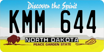 ND license plate KMM644