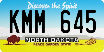 ND license plate KMM645