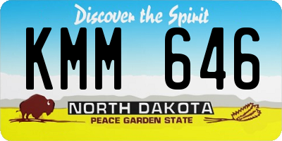 ND license plate KMM646