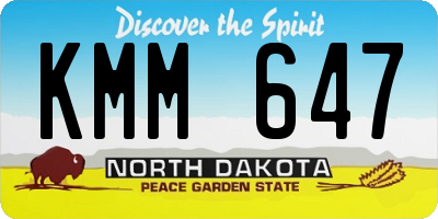 ND license plate KMM647