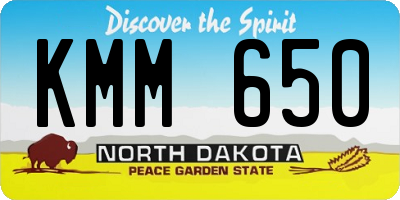 ND license plate KMM650
