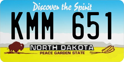 ND license plate KMM651