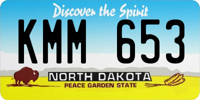 ND license plate KMM653