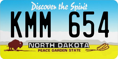 ND license plate KMM654