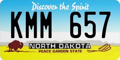 ND license plate KMM657
