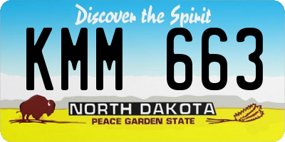 ND license plate KMM663