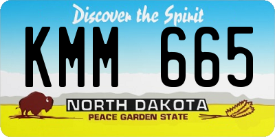 ND license plate KMM665