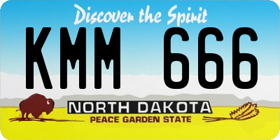 ND license plate KMM666