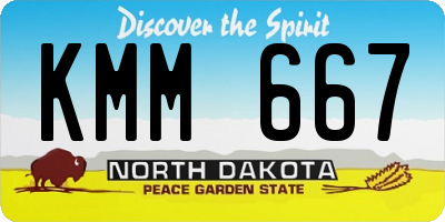 ND license plate KMM667