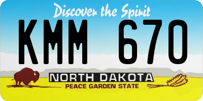 ND license plate KMM670