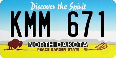 ND license plate KMM671