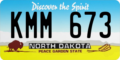 ND license plate KMM673